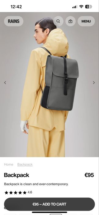 RAINS Backpack, раница Rains