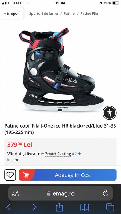 Patine Fila pt. gheata, reglabile mas.31-35, NOI