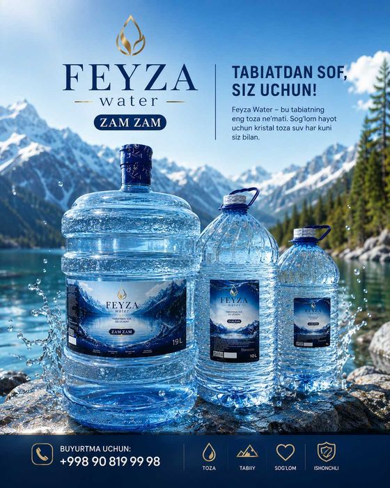 FEYZA water - Tabiatdan siz uchun soflik. 5 lt-10lt-19 lt
