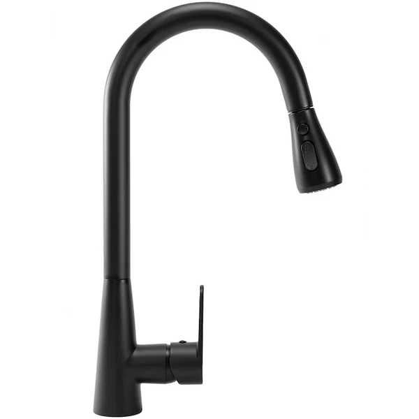 Baterie pentru Bucatarie Negru Mat Dus Extractibil  43 cm