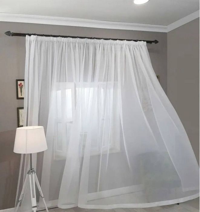 Новый готовый тюль . Занавески.
