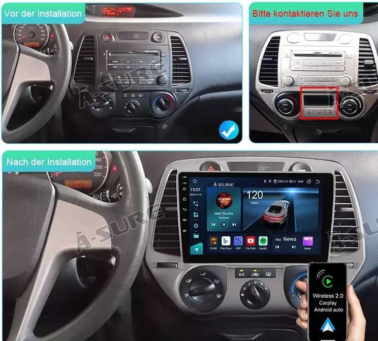 Мултимедия за Hyundai I20 Навигация дисплей плеър Android i20 2DIN GPS