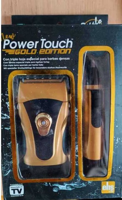 нов комплект безжични самобръсначка и тример Power Touch Gold Edition