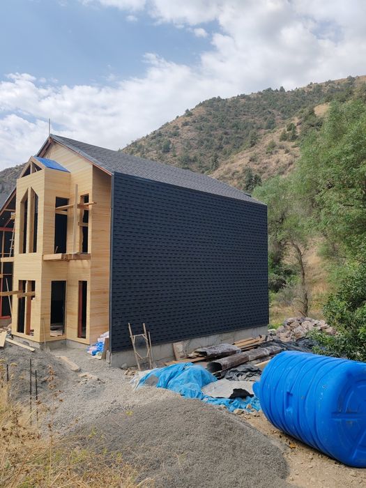 Юмшок черепица Андулин 2 слойли битум черепица. Профнасьил ва тегола