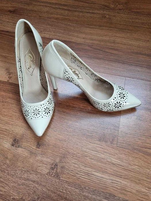 pantofi crem piele Guban