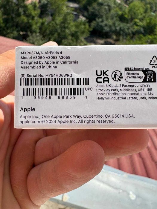 Casti APPLE AirPods 4,Wireless,Bluetooth, Microfon, ALBE, NOI SIGILATE