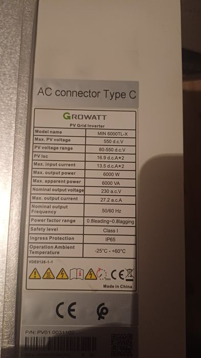 Гровват Growwat 6 кВт Ongrid  глобал инвертор.
