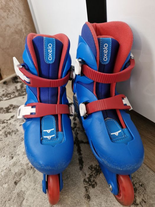 Детски ролери Decathlon, Oxelo, синьо/червено, 30-32 номер.