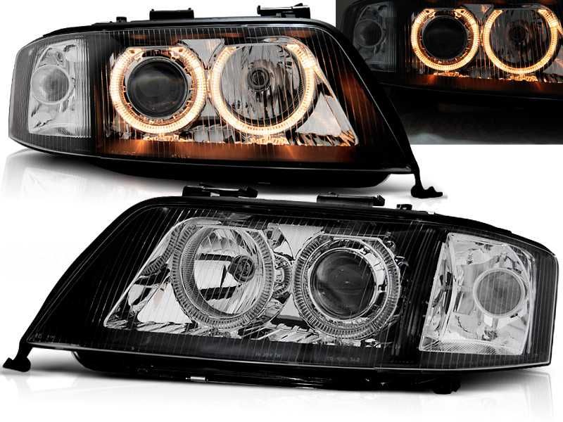 фарове Ауди А6 Ц5 Нови Черни Фейслифт ейнджъл Audi A6 C5 99-01 DEPO