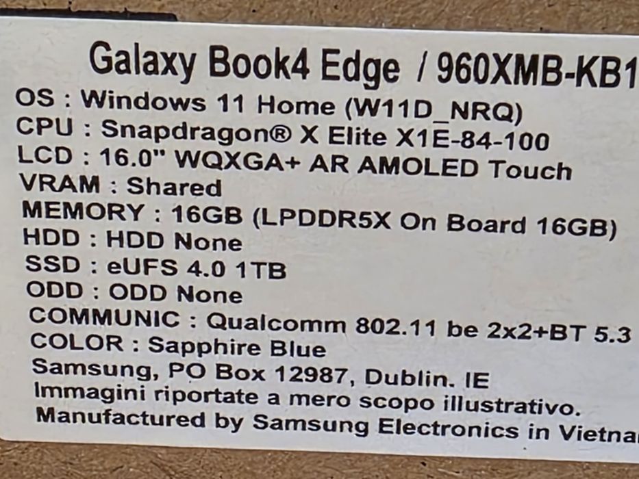 Samsung Book4 Edge 16",Elite X Pro, 16GB RAM, SSD de 1TB Blue sigilat