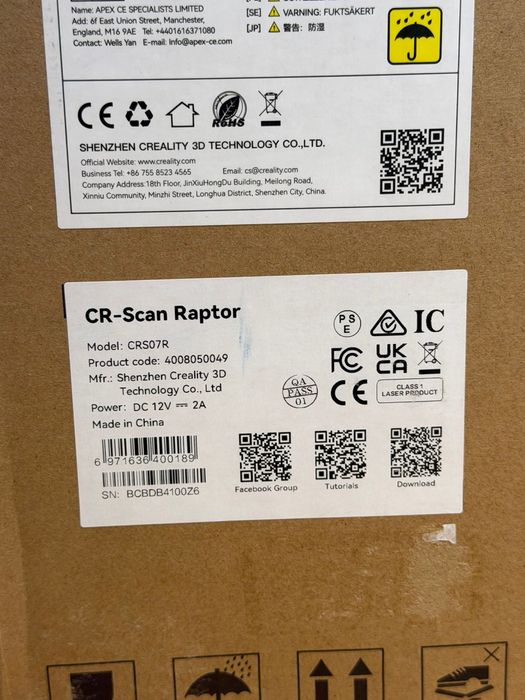 Creality CR-Scan Raptor Multiple-line Blue Laser NIR 3D Scanner CRS07R