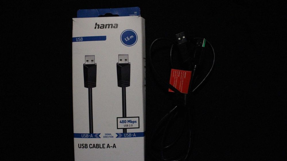 Cablu USB Hama A-A, USB 2.0, 480 Mbit/s, 1.5 m
