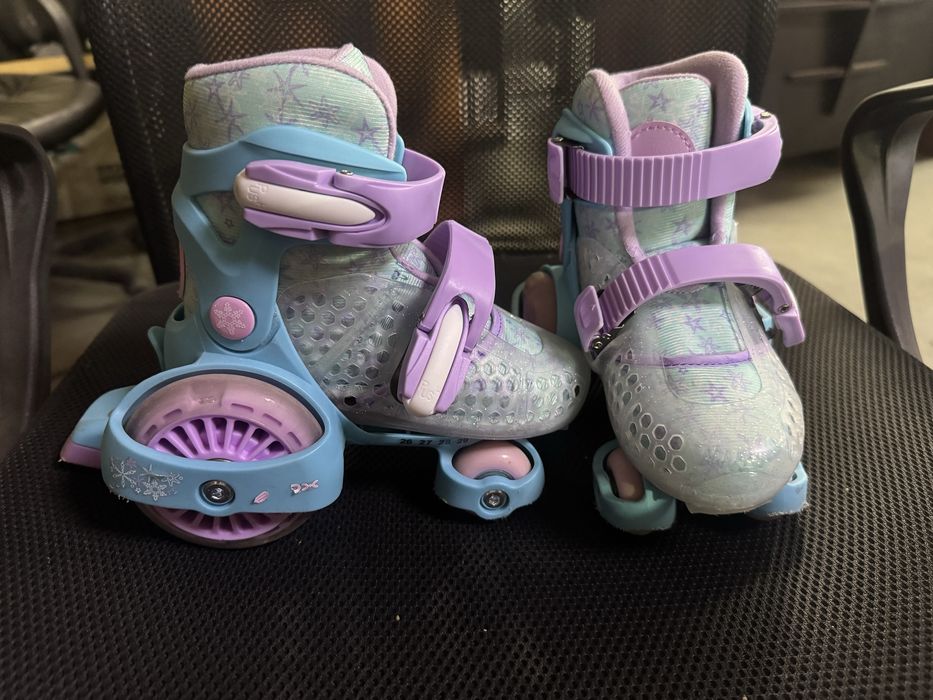 Patine cu rotile Byox Little Beetle Frozen, roți cu două rânduri, 26-29, fete, VIOLET