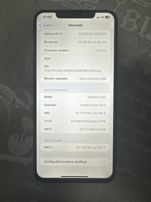iph xs max ,64 gb liber rtea