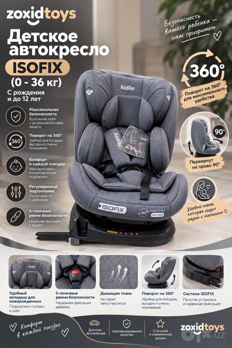 Автокресло ISOFIX 0-36kg KIDILO