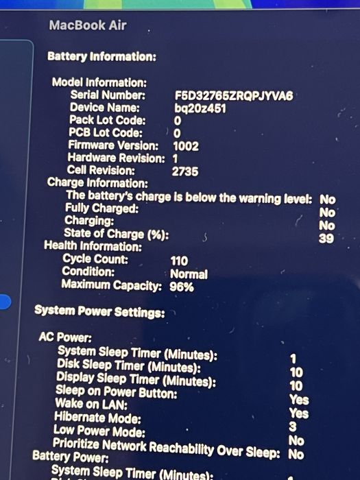 Macbook Air M1 8/256