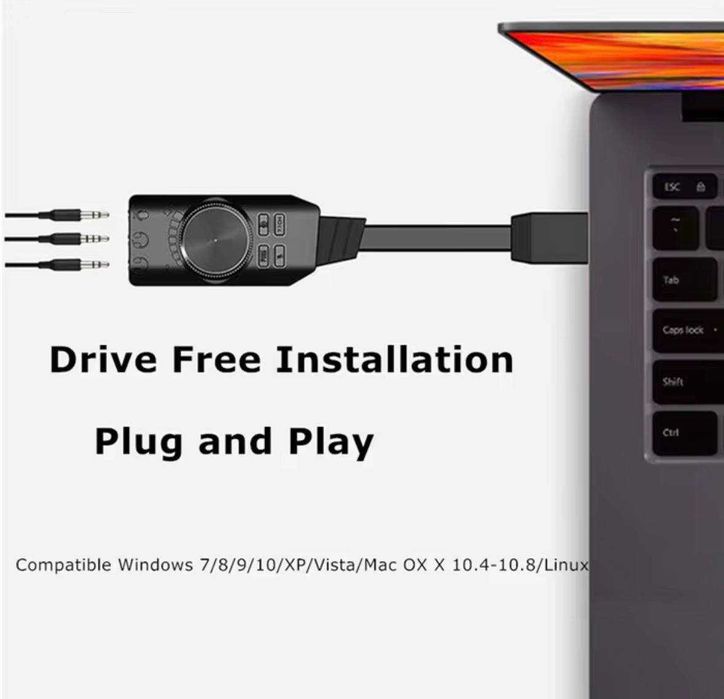 Внешняя звуковая карта PALMEXX AY35 DSP 24bit,USB2.0,7.1CH,GS3 Mark II