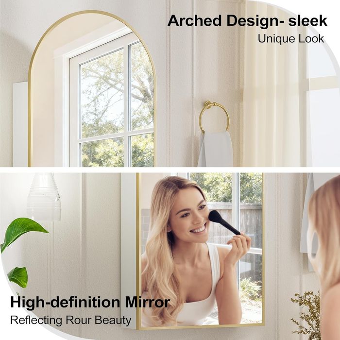 Шкаф за баня с огледало и място за съхранение 40×80 см бял