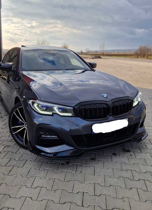 Prelungire Lip Bara Fata M BMW Seria 3 G20 G21 G28 2018+ Negru Lucios