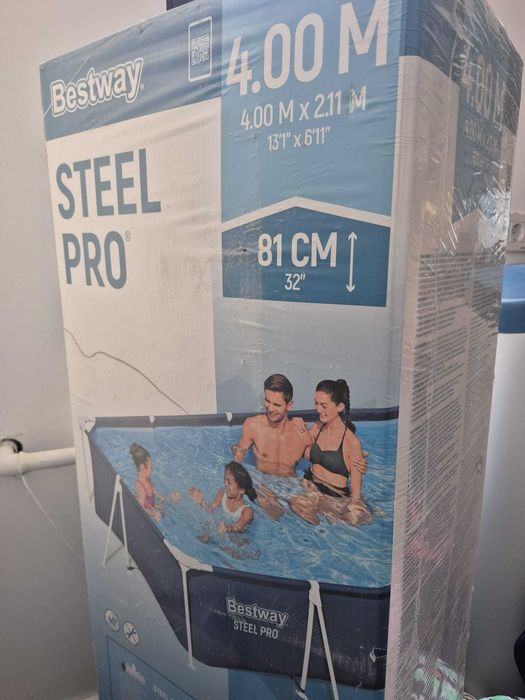 Piscina rectangulara cu pompa cu filtru inclusa - steel-pro-bestway-400x211x-81cm, sigilata