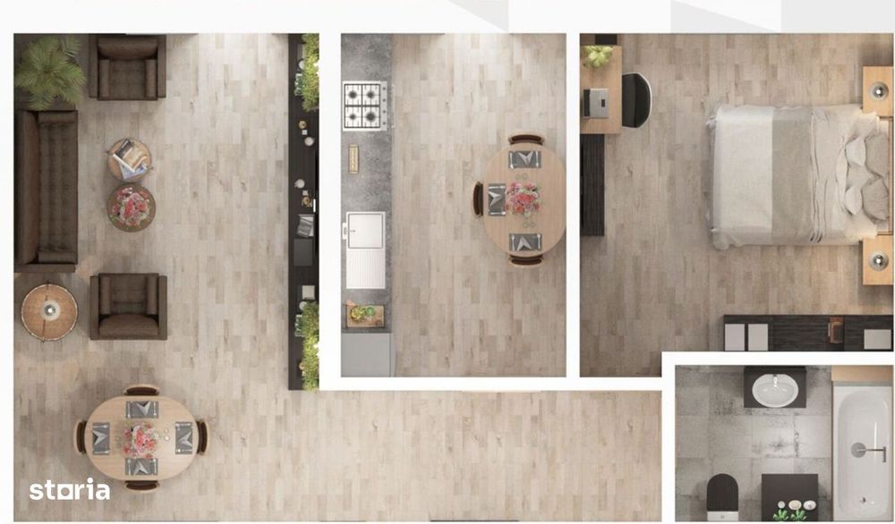 Apartament decomandat,et interm. , finisat cheie, incalzire pardoseala