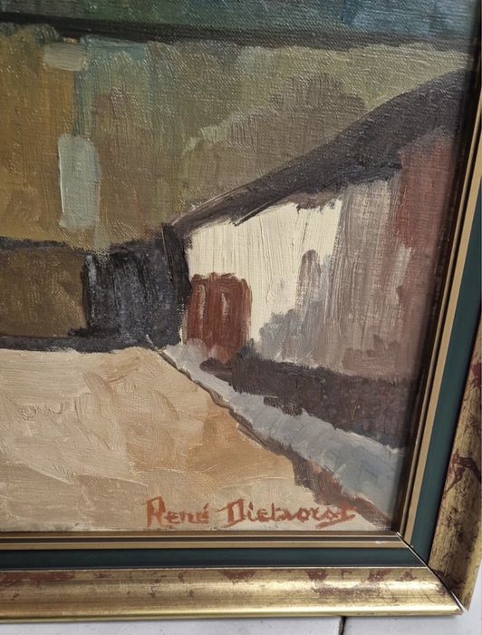 Голяма картина пейзаж къщи