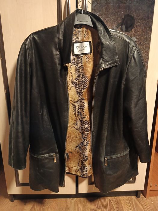 Geaca designer de piele neagră
