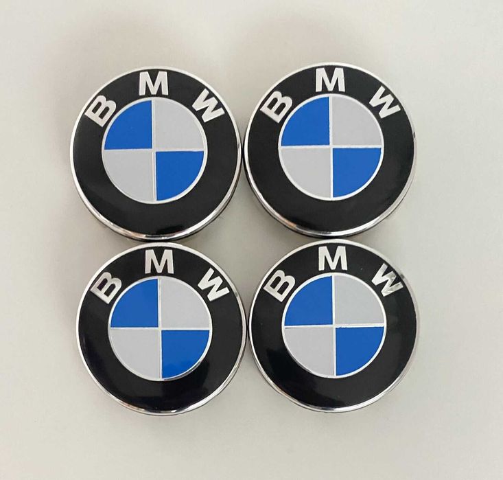 Capace Roti Sigle Embleme Jante BMW ALB NEGRU / Full Negru 56MM/68MM