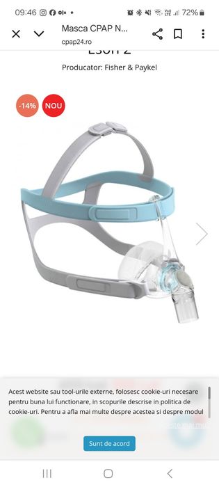 Masca Nazală CPAP/BIPAP F&P Epson 2