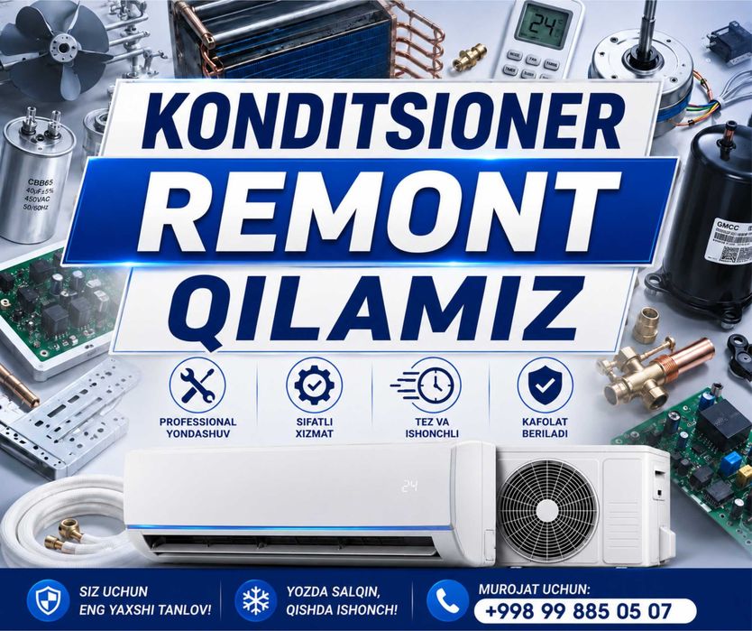 Kanditsaner remont Кондиционер ремонт konditsioner ta'mirlash - Iqlim texnikasi ta’miri va o‘rnatish Toshkent на Olx