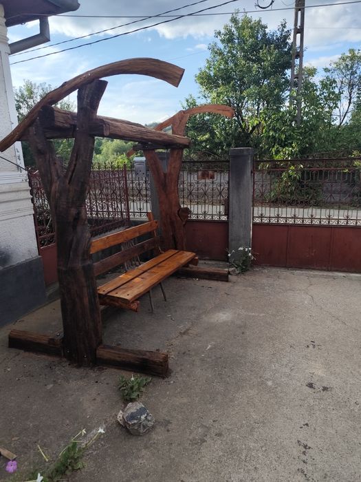 Leagăn de grădină rustic din lemn masiv. Unicat !