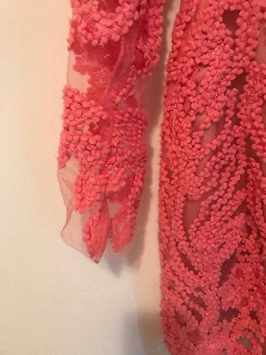 Rochie de Dantela Roz Unicat, marimea 38-40, by Luminita Ungureanu