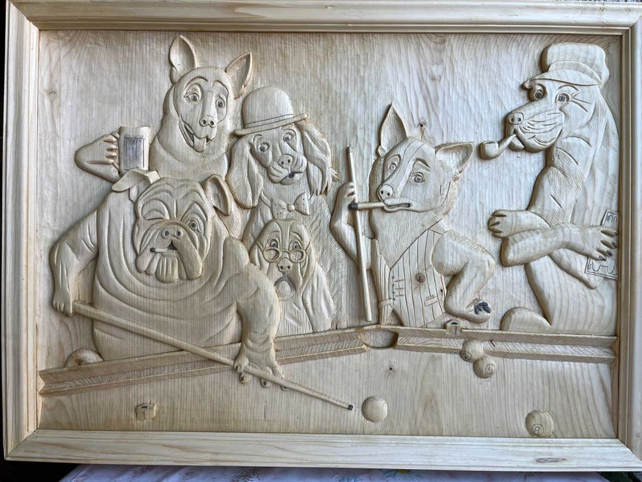 Игра на Билярд - Дърворезба