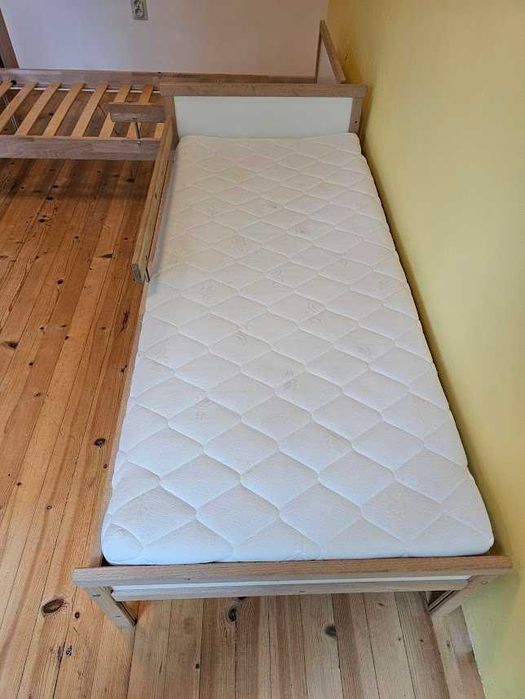 Детско легло IKEA SNIGLAR 70×160 - комплект с матрак, протектор и подмартачна рамка