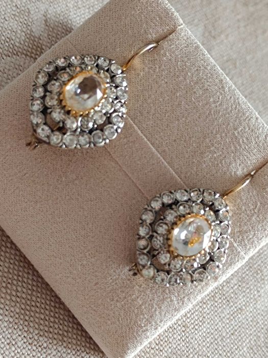 Cercei auriti din argint 925  cu pietre din zirconiu