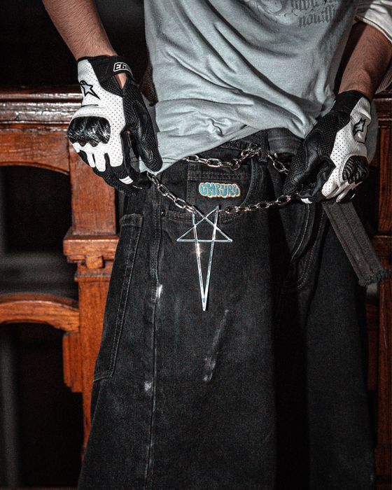 Punklry Big Pentagram Chain