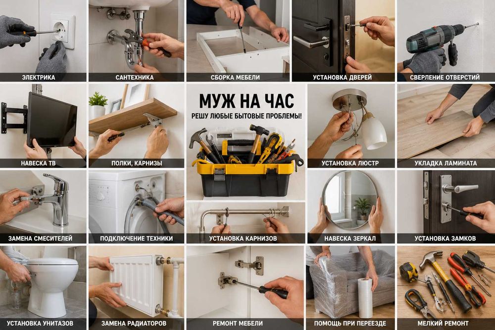 Муж на час | Любая помощь по дому | Мастер на все руки | Выезд сегодня