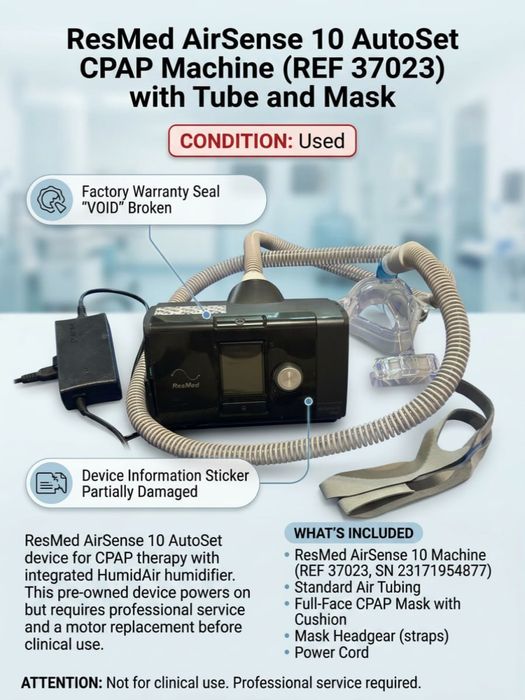 ResMed AirSense 10 AutoSet CPAP / APAP апарат за сънна апнея – Отлично състояние