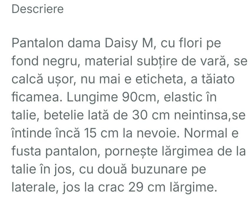 Pantalon larg, M, Daisy