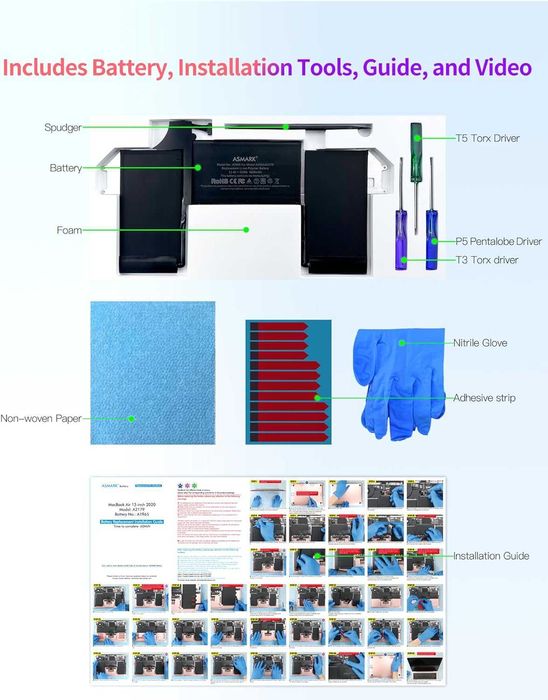 ASMARK Macbook Air 13-инчов A2179, батерия за A2179(2020) A1965