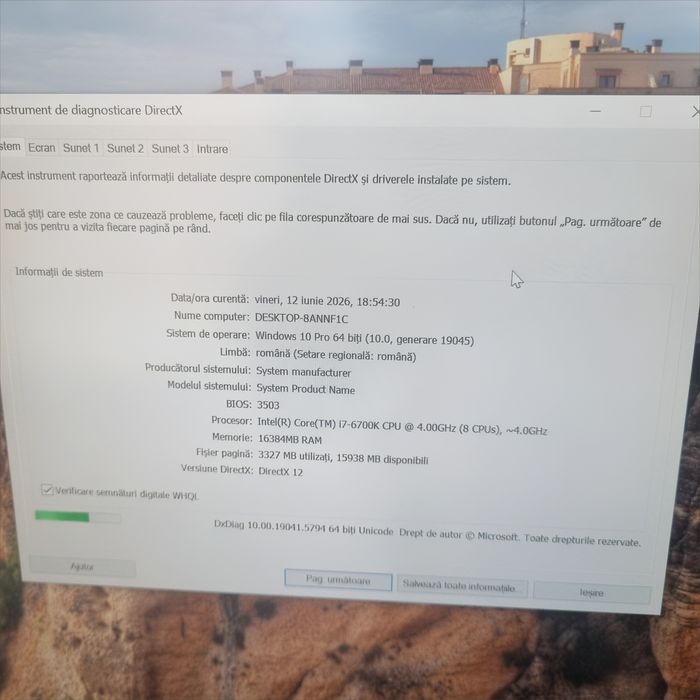 Unitate I7-6700k, Gtx 1060 6Gb