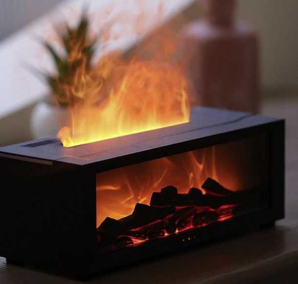 Премиум аромадиффузор «Камин» — эффект огня, RGB свет и пульт