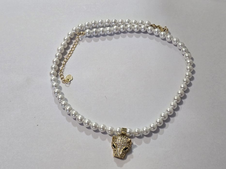 Coliere Perle de cultura  suflate cu aur de 14 k