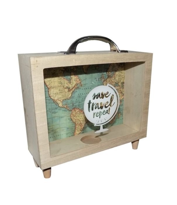 Pusculita valiza Save travel repeat Map 21x21x7 cm