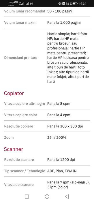 Imprimanta multifunctional HP Deskjet 6475, print xerox scan USB Wifi