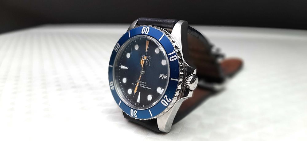 Часовник Cerruti Manarola автоматичен с датник в син цвят