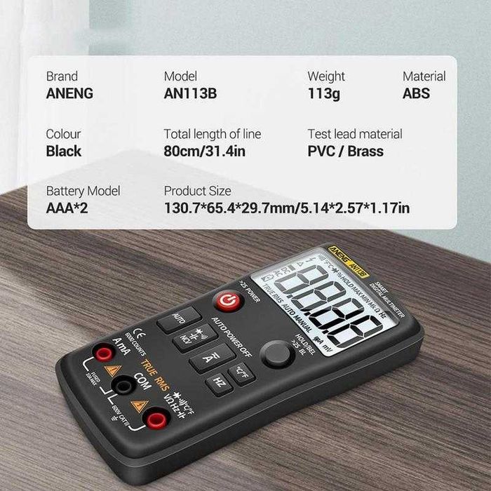 Професионален Автоматичен Мултицет ANENG AN113B – True RMS, NCV