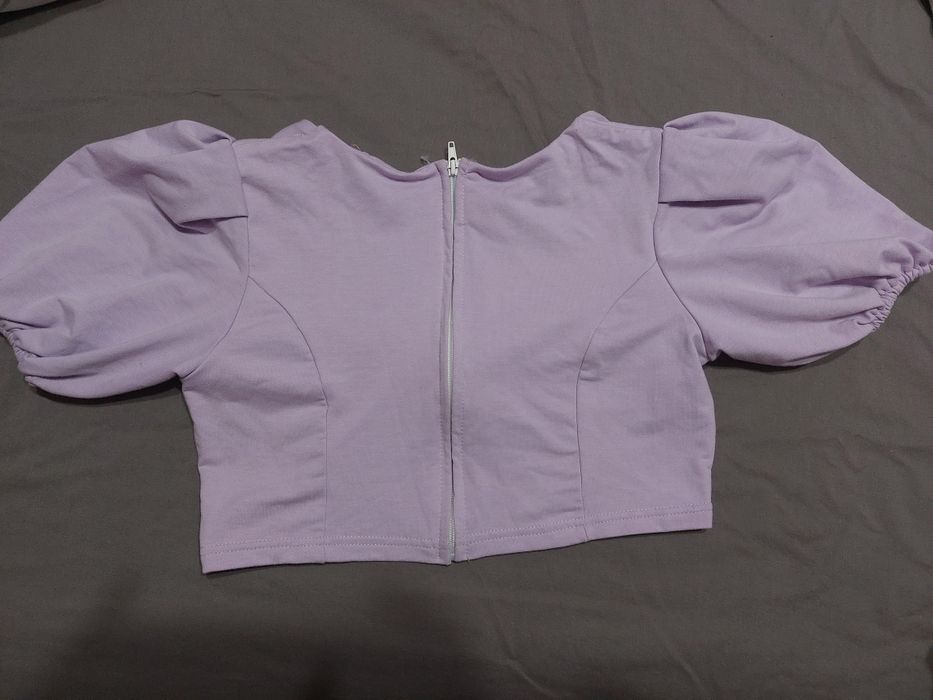 Дамски лилав кроп-топ