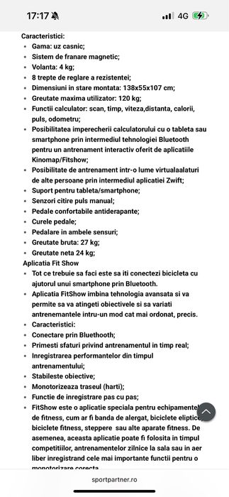 Bicicleta fitness magnetica recumbent Lotto Comodo 200