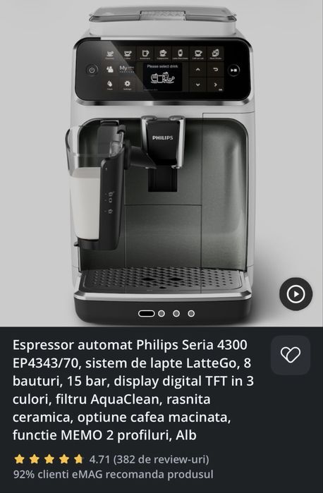 Espressor Philips LatteGo